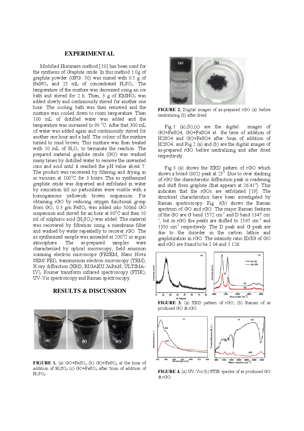 Scalable Synthesis Of Reduced Graphene Oxide Using FeSO4 - Page 3