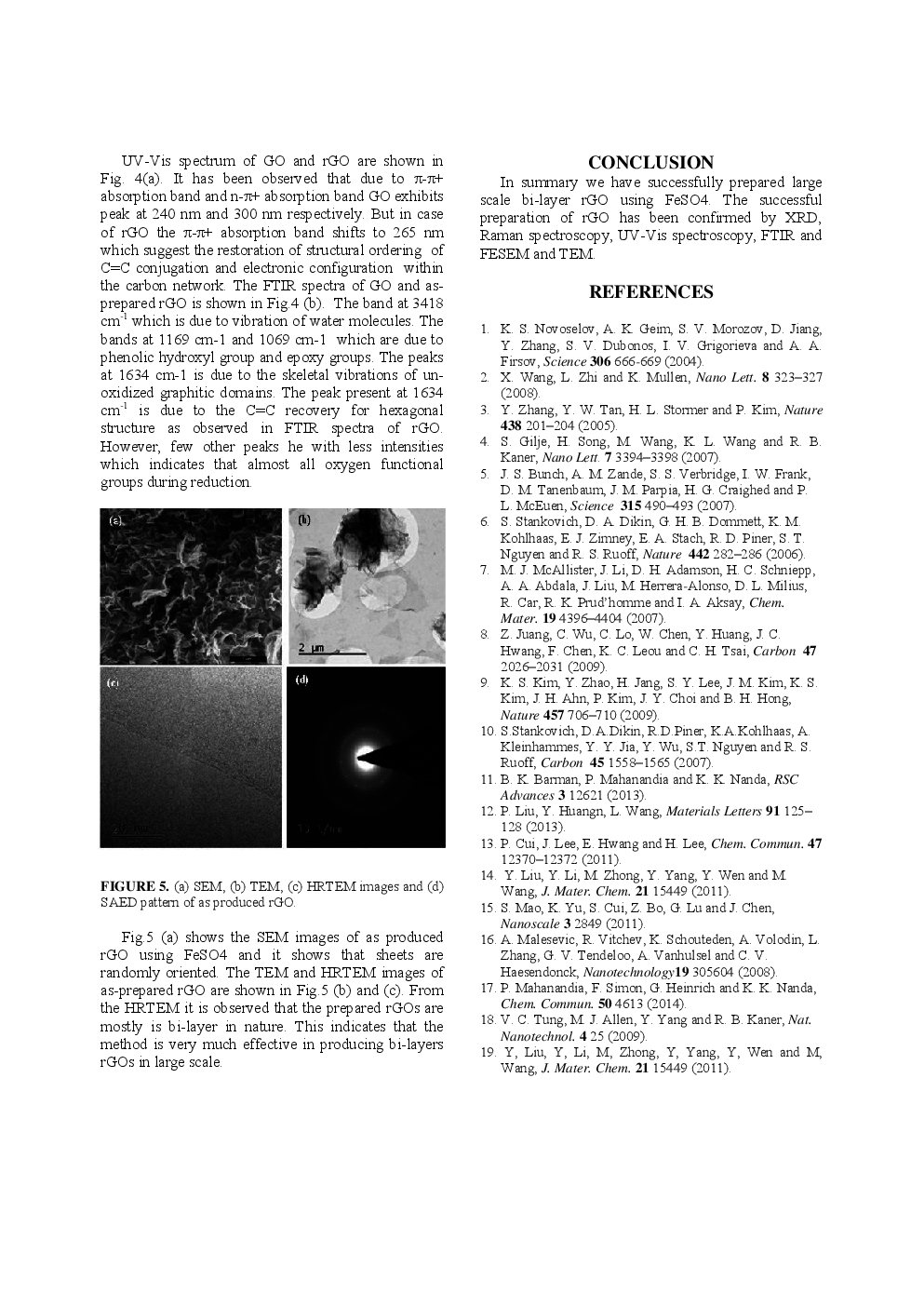 Scalable Synthesis Of Reduced Graphene Oxide Using FeSO4 - Page 4