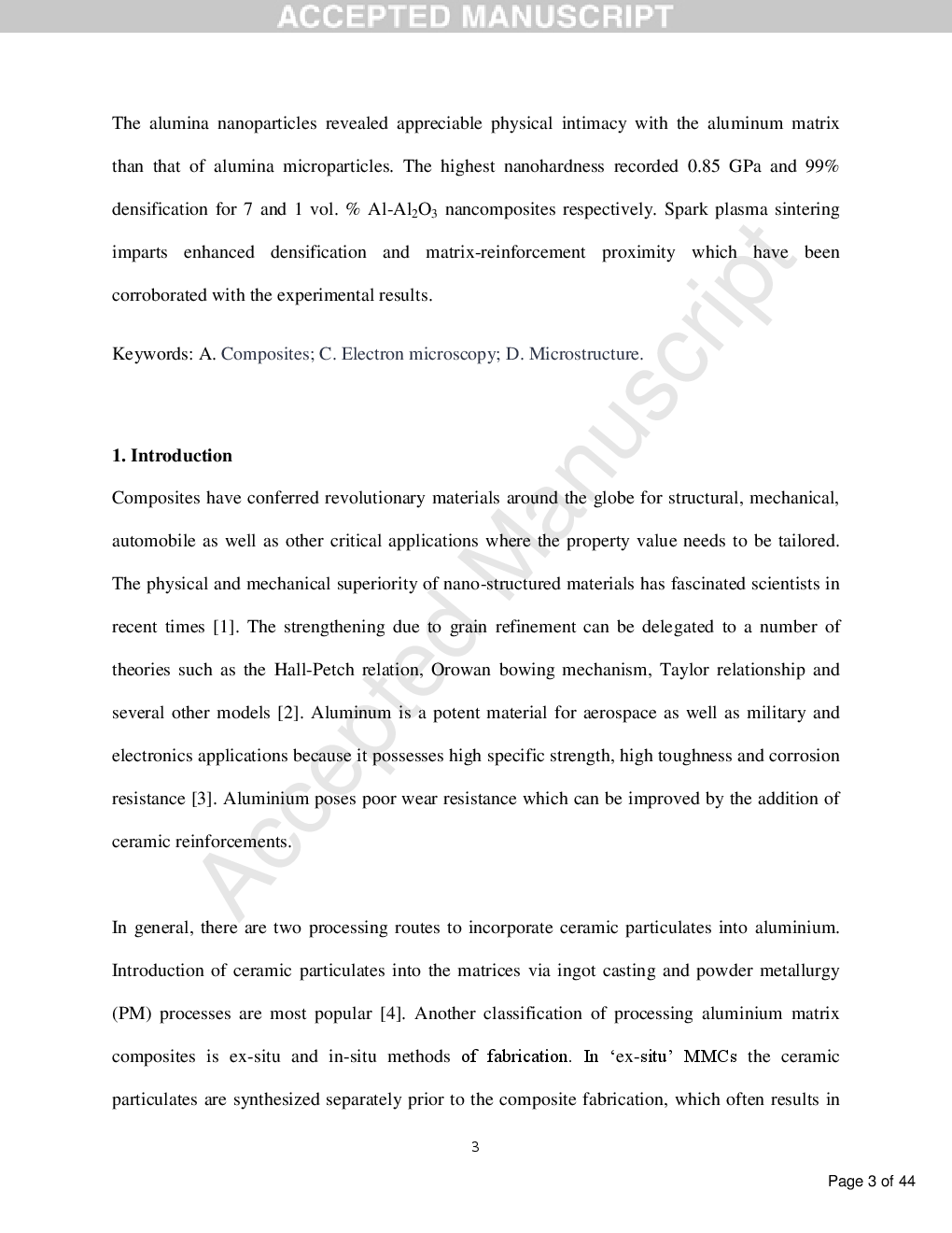 Synthesis And Characterization Of Aluminium-Alumina Micro- And Nano-Composites By Spark Plasma Sintering - Page 3