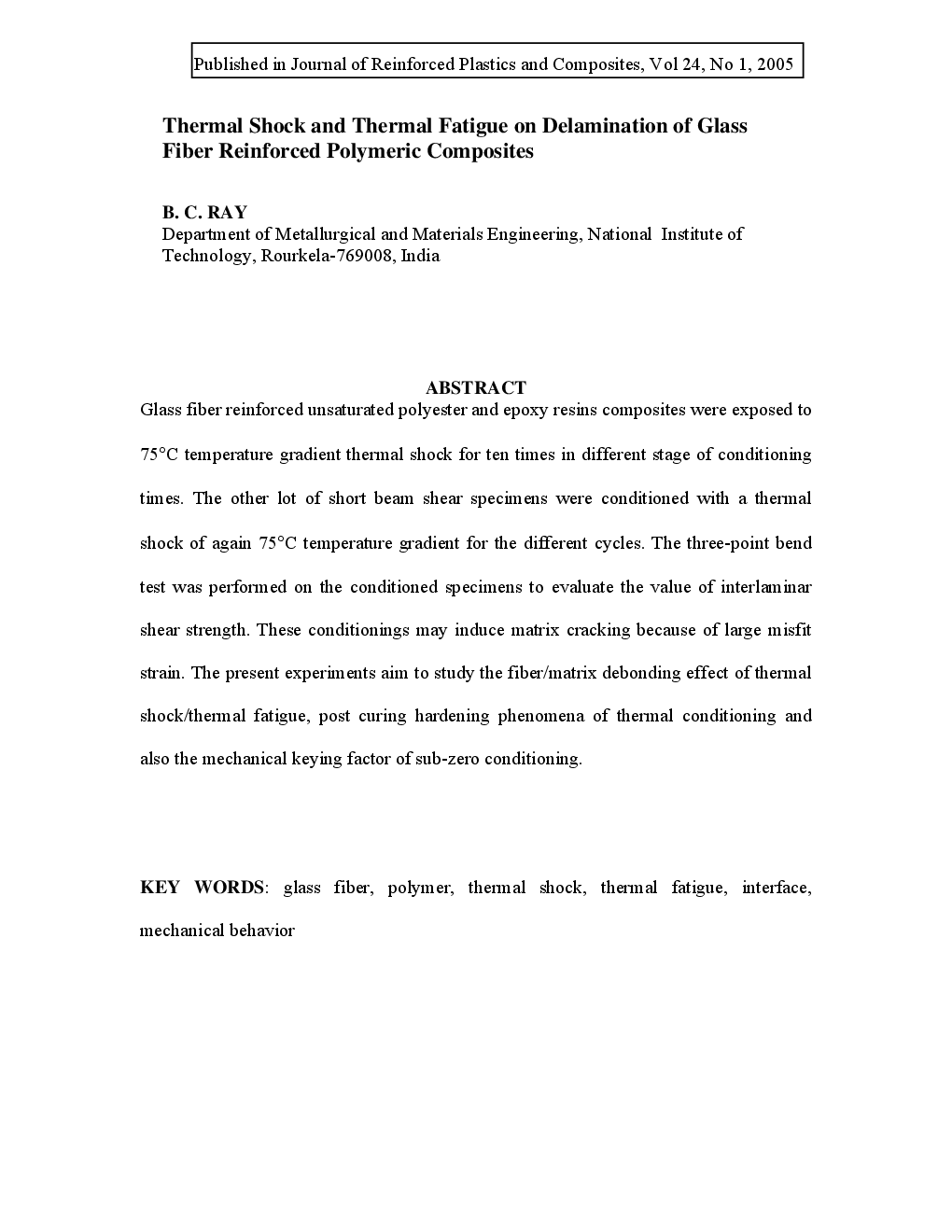 Thermal Shock And Thermal Fatigue On Delamination Of Glass-Fiber-Reinforced Polymeric Composites - Page 2