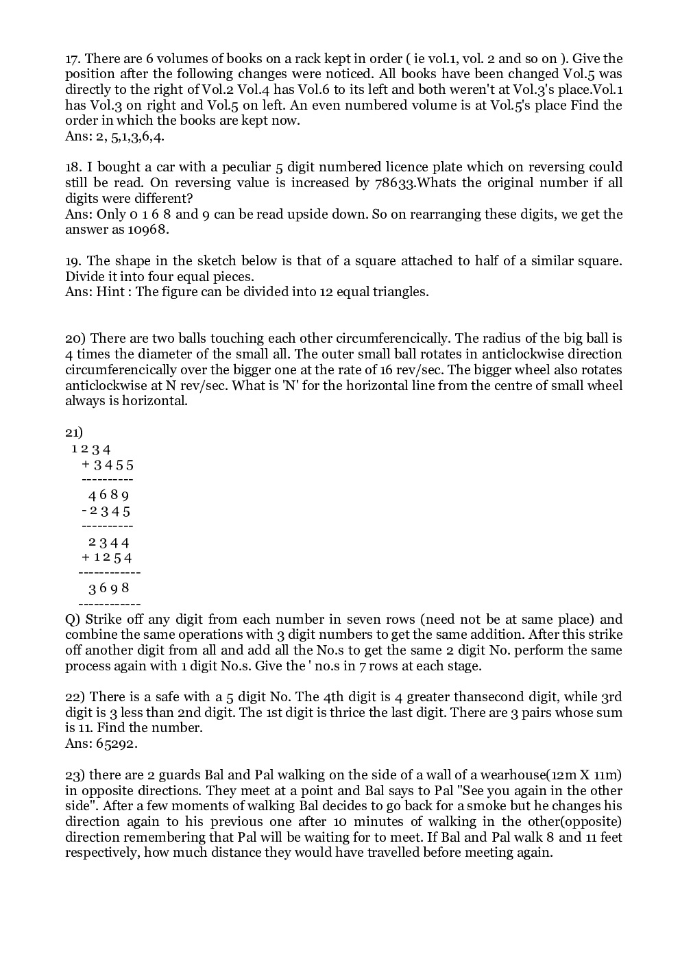 Study Material For CAT Puzzles Question With Answer - Page 4