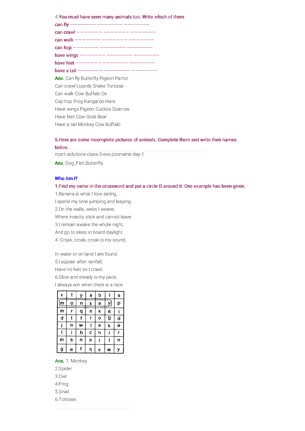 NCERT Solution For Class 3 Looking Around (EVS) - Page 3