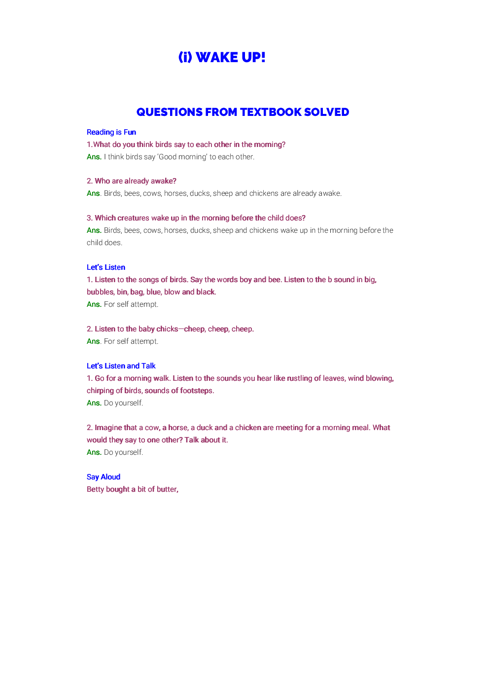 NCERT Solution For Class 4 Marigold - Page 2