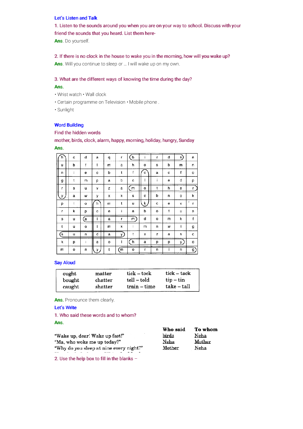 NCERT Solution For Class 4 Marigold - Page 4