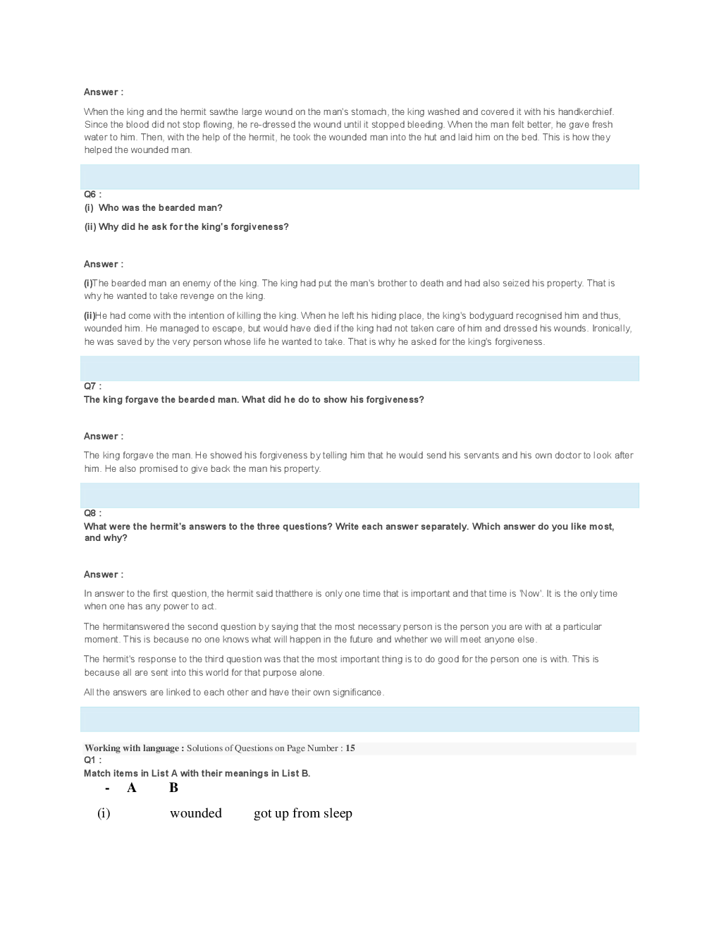 NCERT Solutions For Class 7 English Honeycomb - Page 4