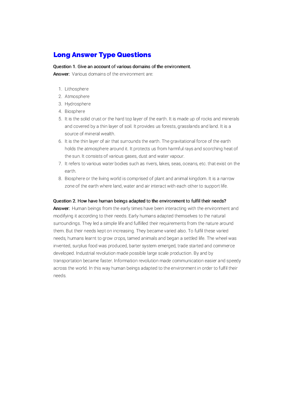 NCERT Solution For Class 7 Our Environment - Page 5