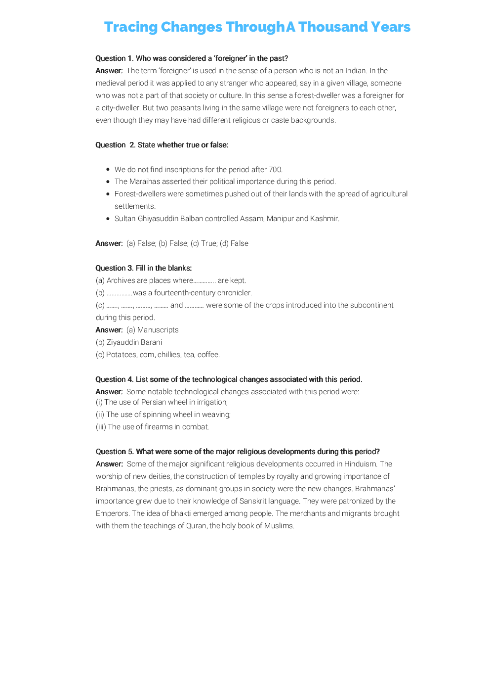 NCERT Solution For Class 7 Our Pasts II - Page 2