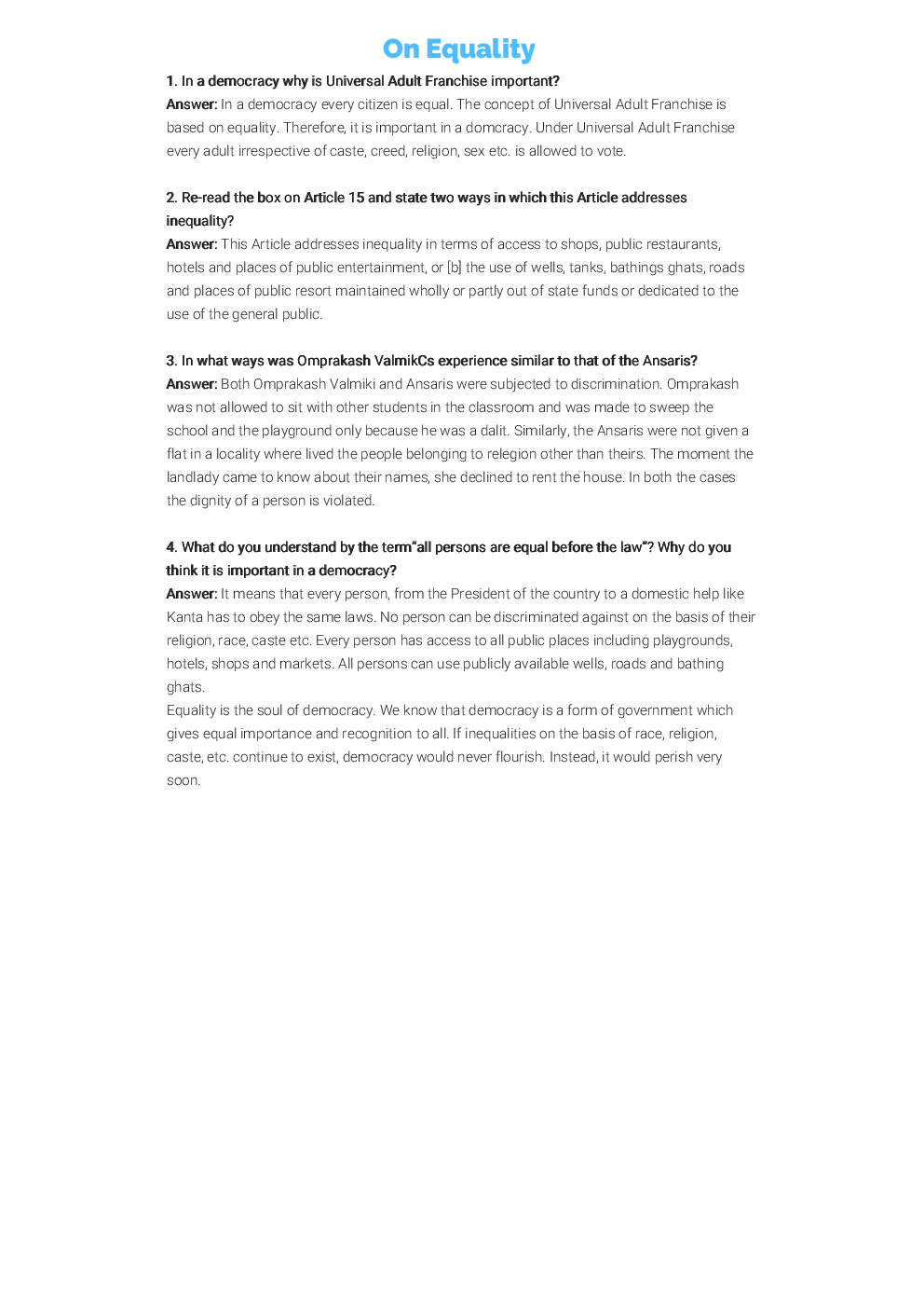 NCERT Solution For Class 7 Political Life-II - Page 2