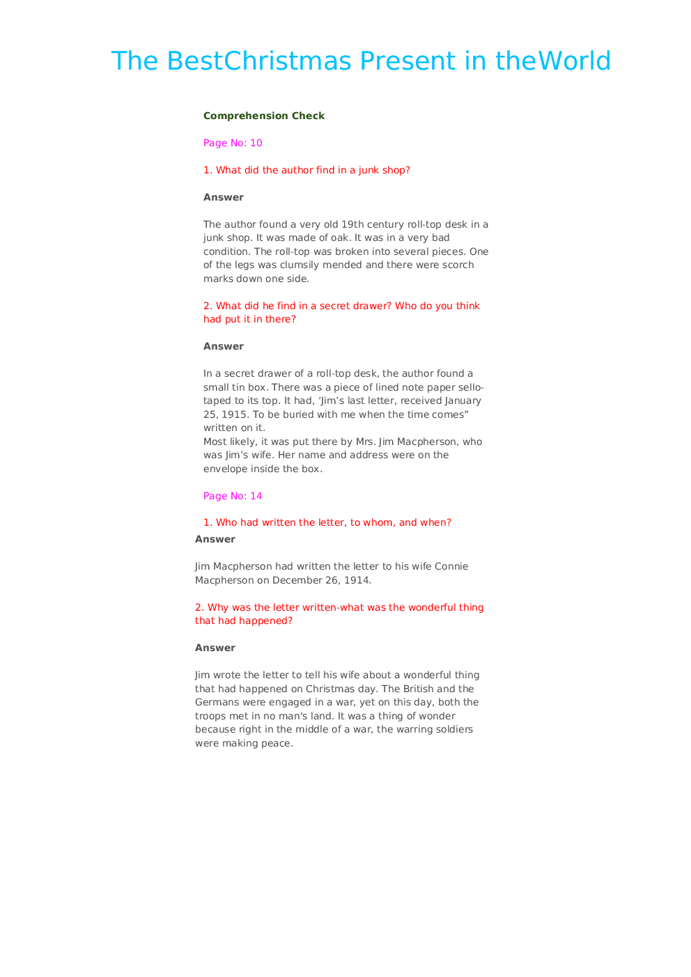 NCERT Solution For Class 8 Honeydew - Page 2