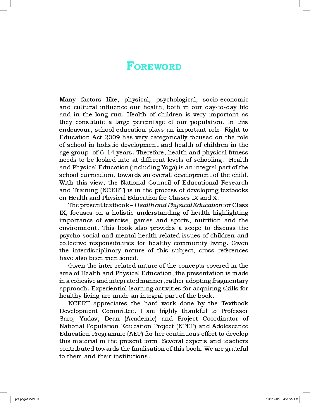 NCERT Textbook For Class 9 Health And Physical Education - Page 4