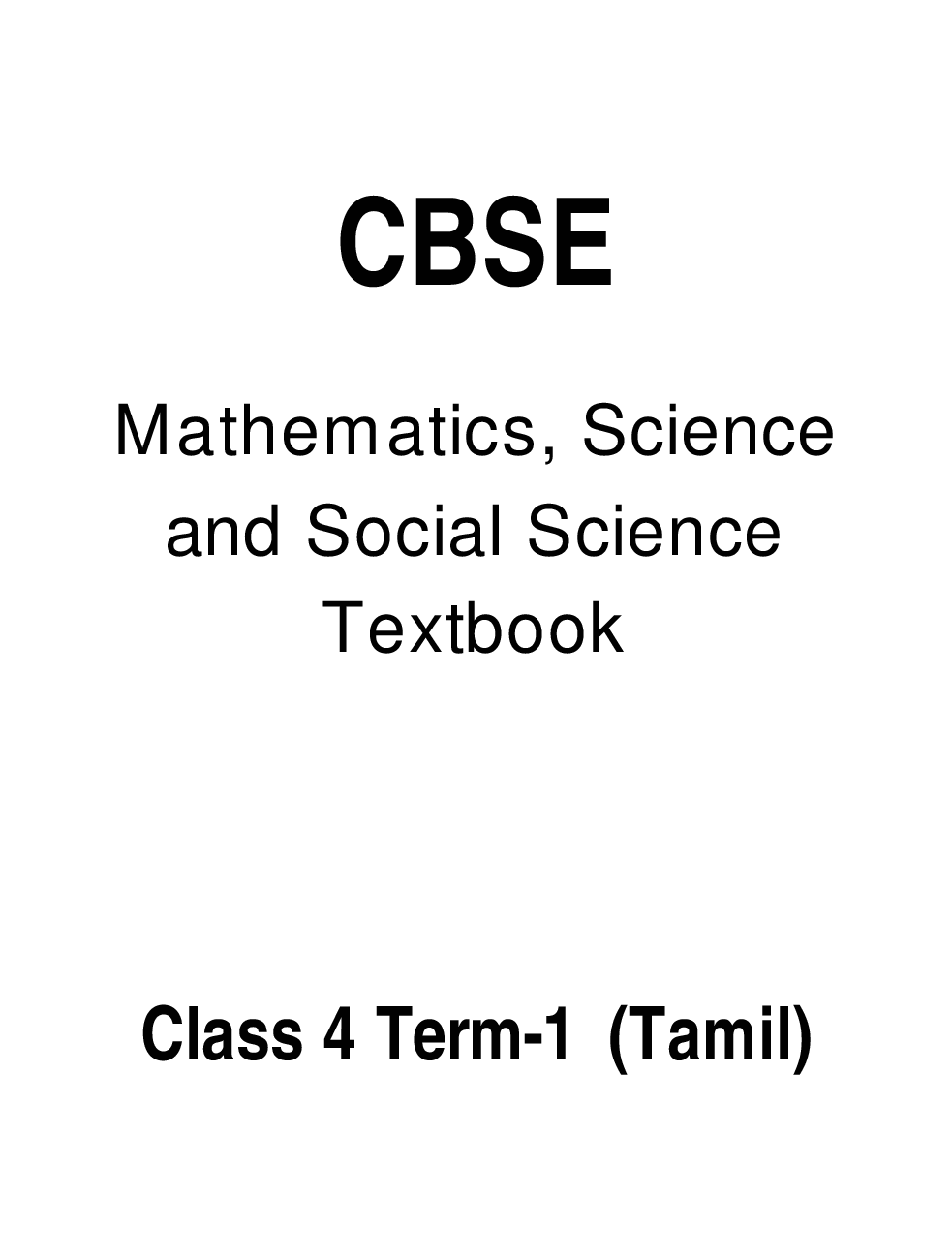 CBSE Mathematics, Science & Social Science Textbook For Class 4 Term-1 (Tamil) - Page 1