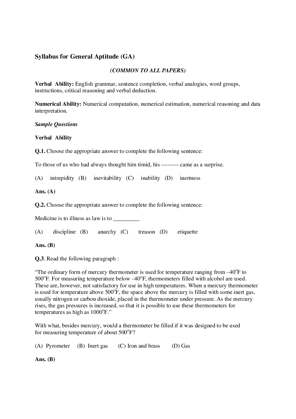 GATE 2018-2019 Syllabus For All Branches - Page 2