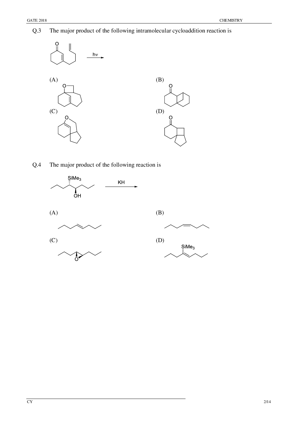 GATE Previous Year Question Paper With Solution Chemistry 2018 - Page 5