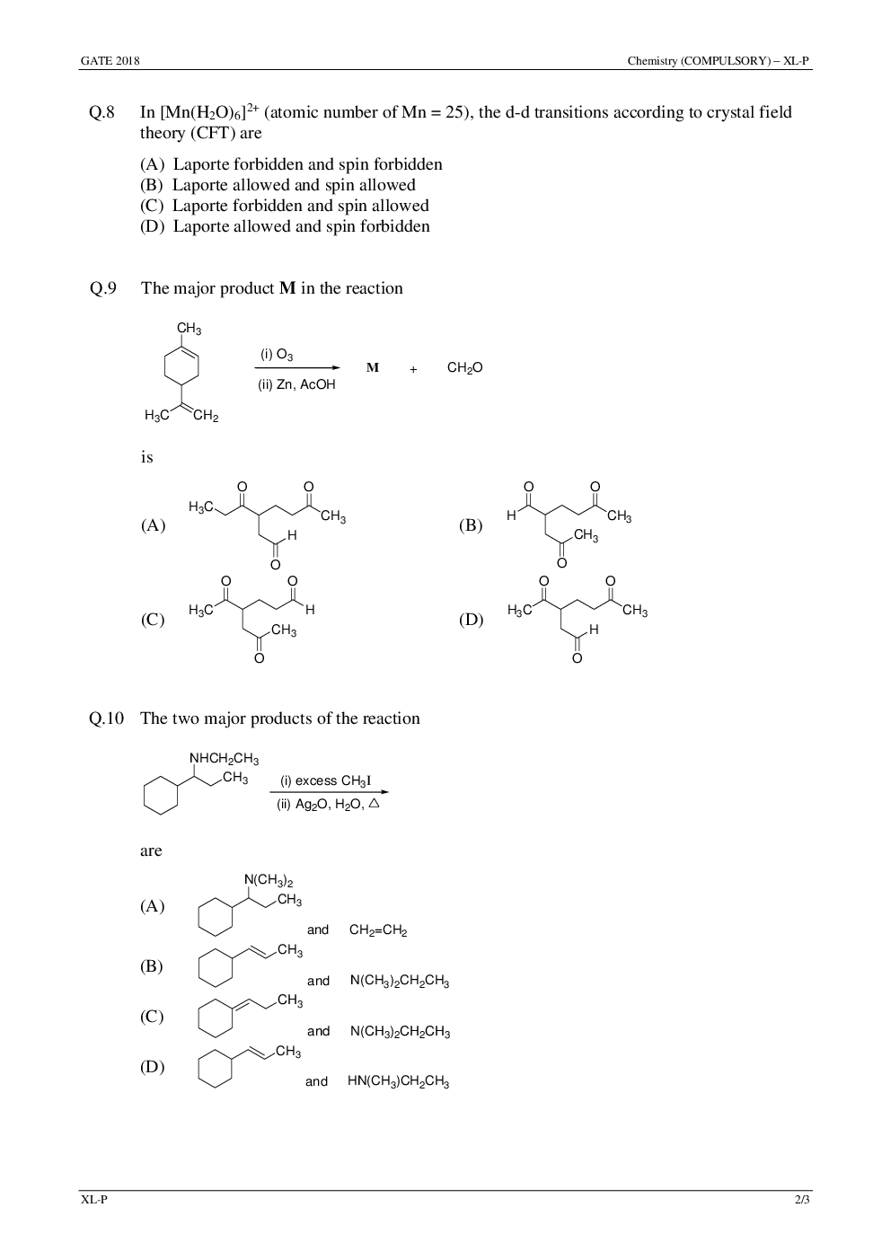 GATE Previous Year Question Paper With Solution Life Sciences 2018 - Page 5