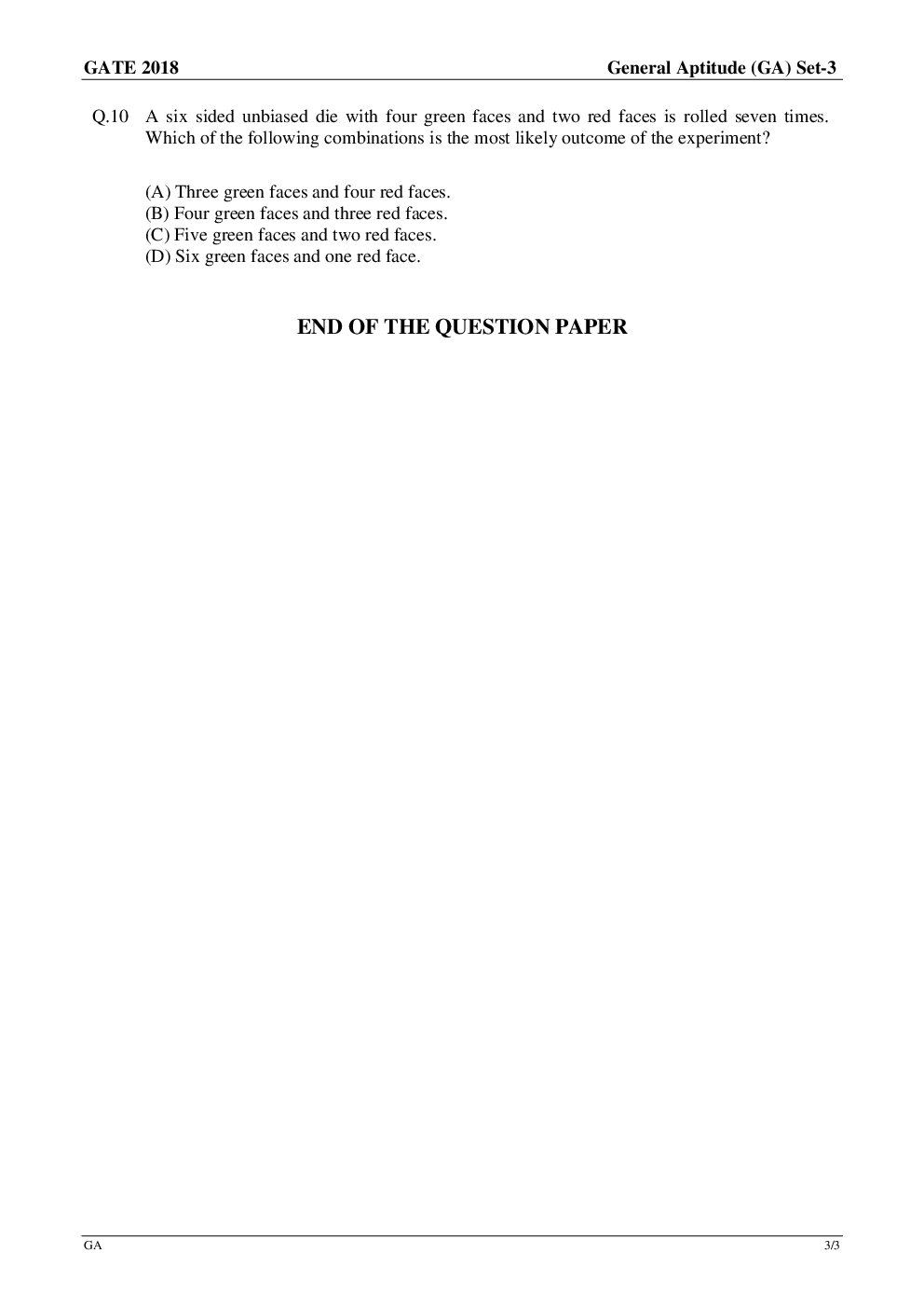 GATE Previous Year Question Paper With Solution Mining Engineering 2018 - Page 4