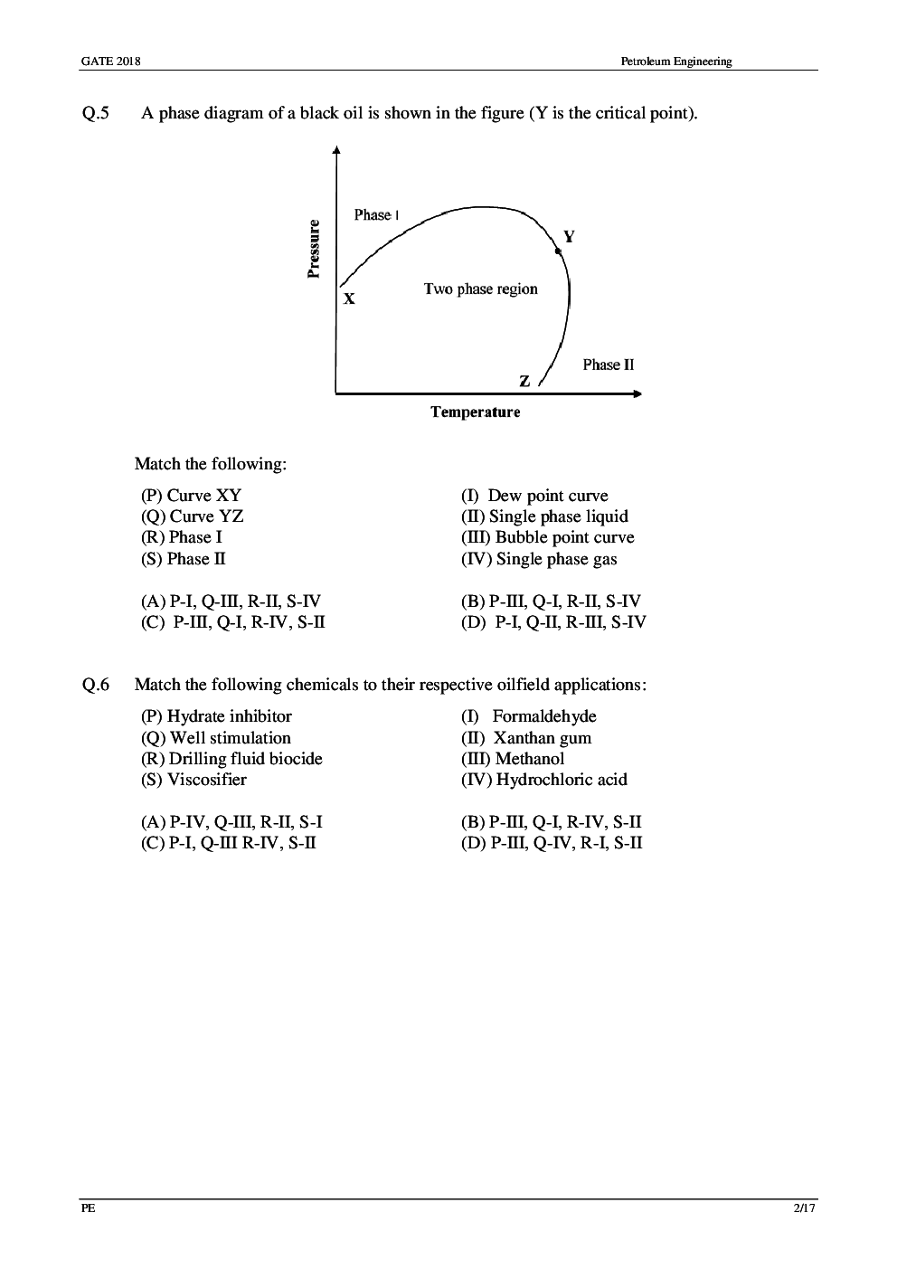 GATE Previous Year Question Paper With Solution Petroleum Engineering 2018 - Page 5