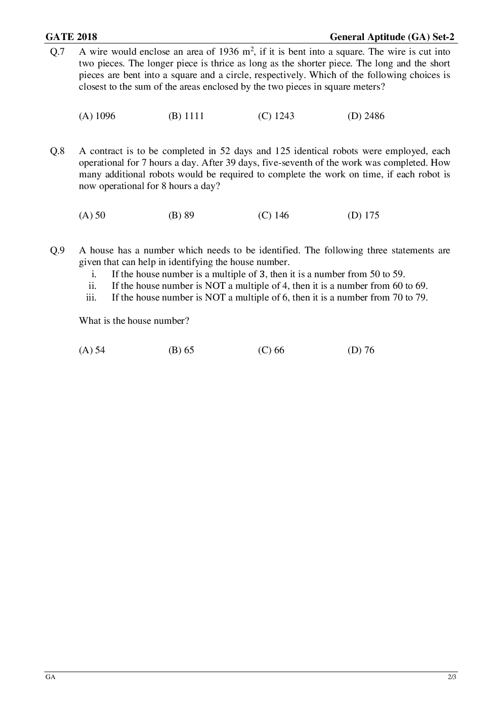 GATE Previous Year Question Paper With Solution Production And Industrial Engineering 2018 - Page 3