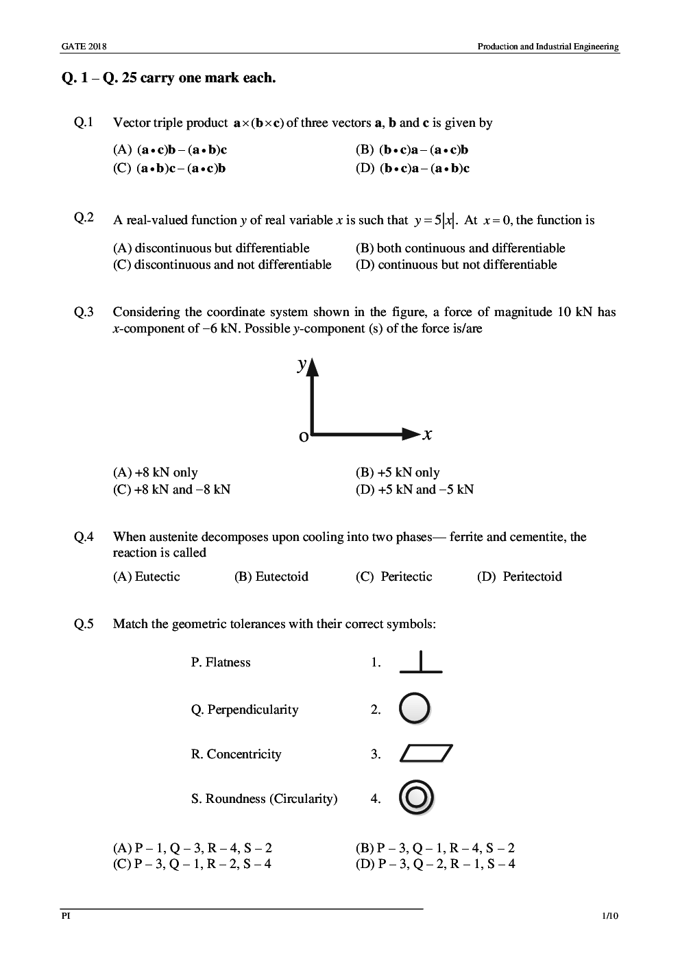 GATE Previous Year Question Paper With Solution Production And Industrial Engineering 2018 - Page 5