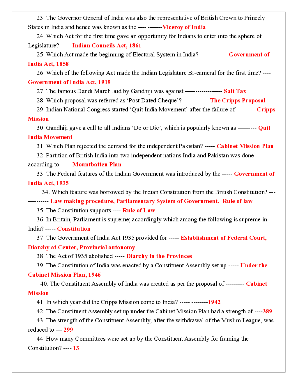 1500 MCQs On Indian Constitution (Polity) - Page 3