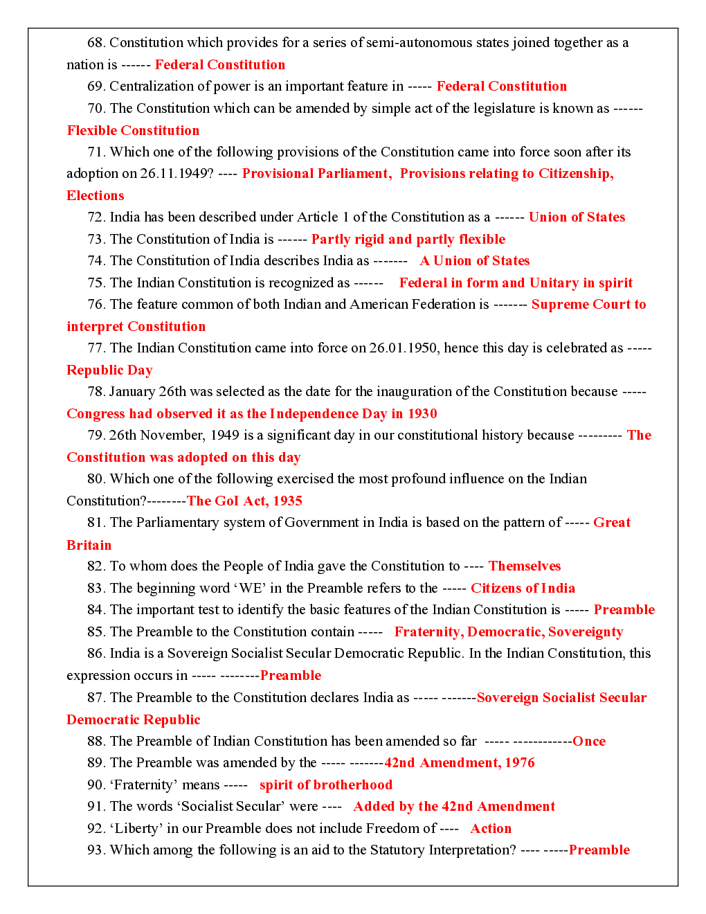 1500 MCQs On Indian Constitution (Polity) - Page 5