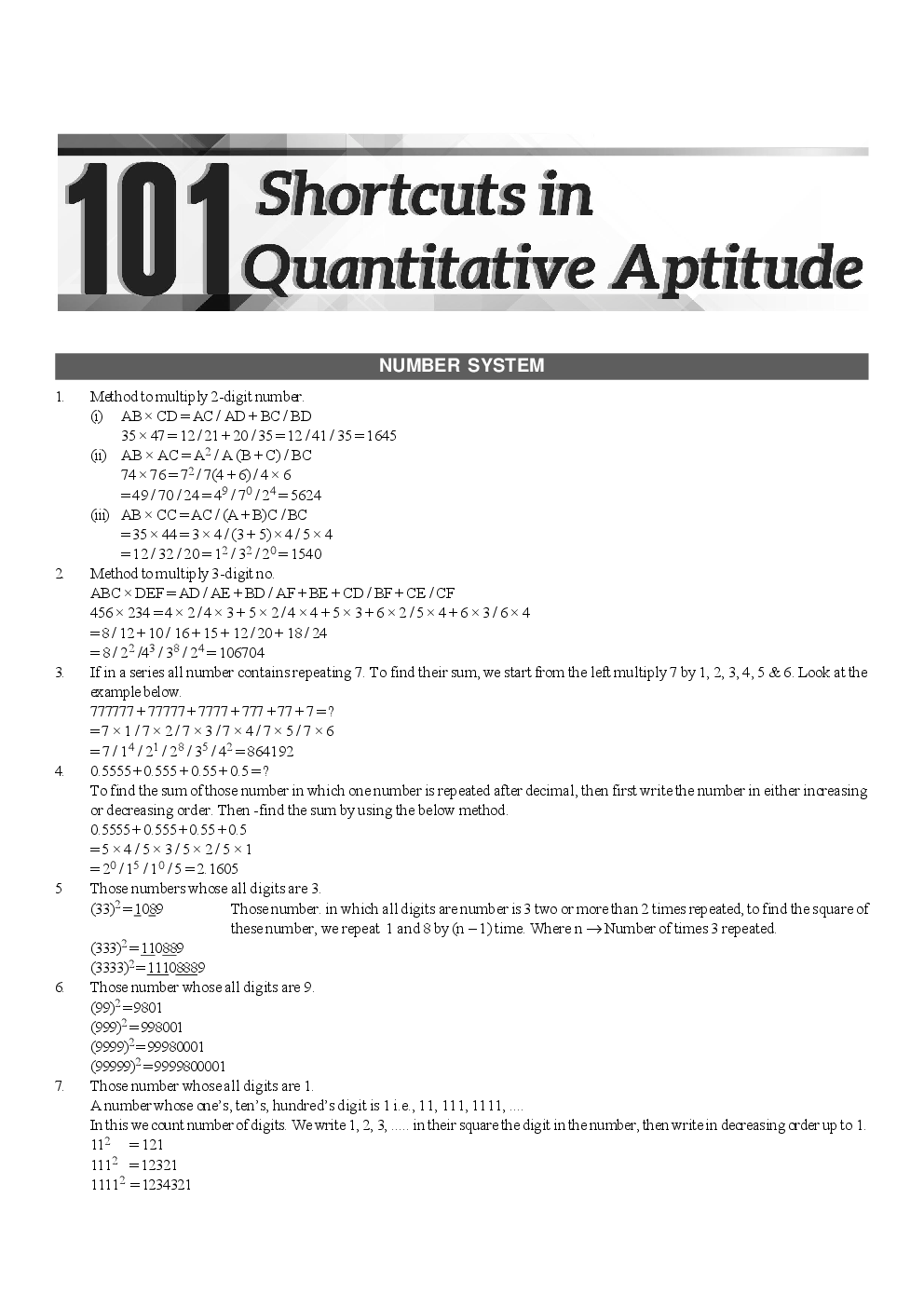 101 Mathematics Tricks & Shortcuts - Page 2