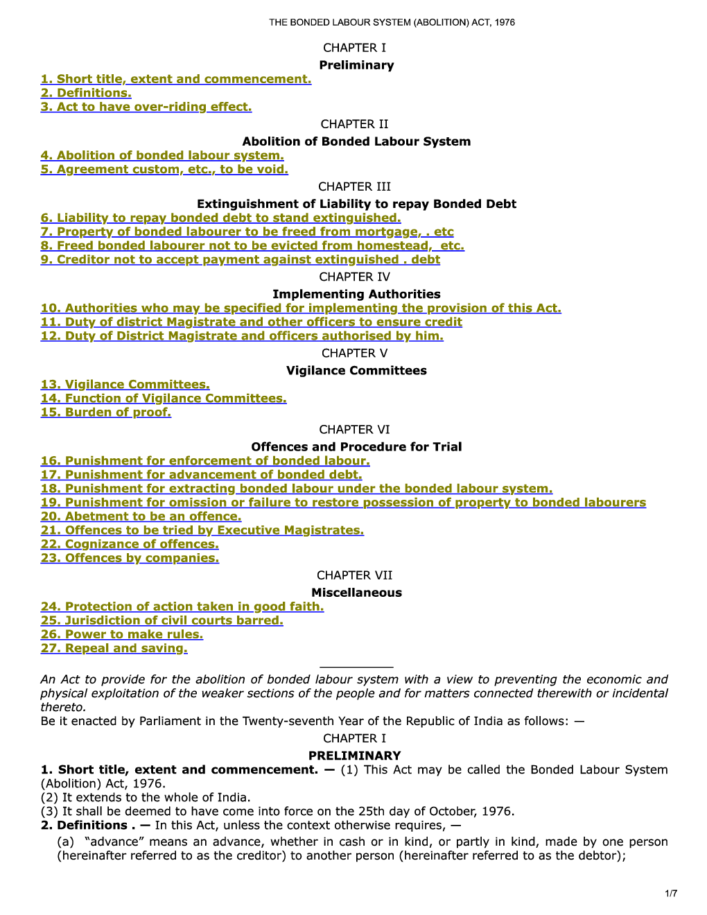 The Bonded Labour System (Abolition) Act, 1976 - Page 2