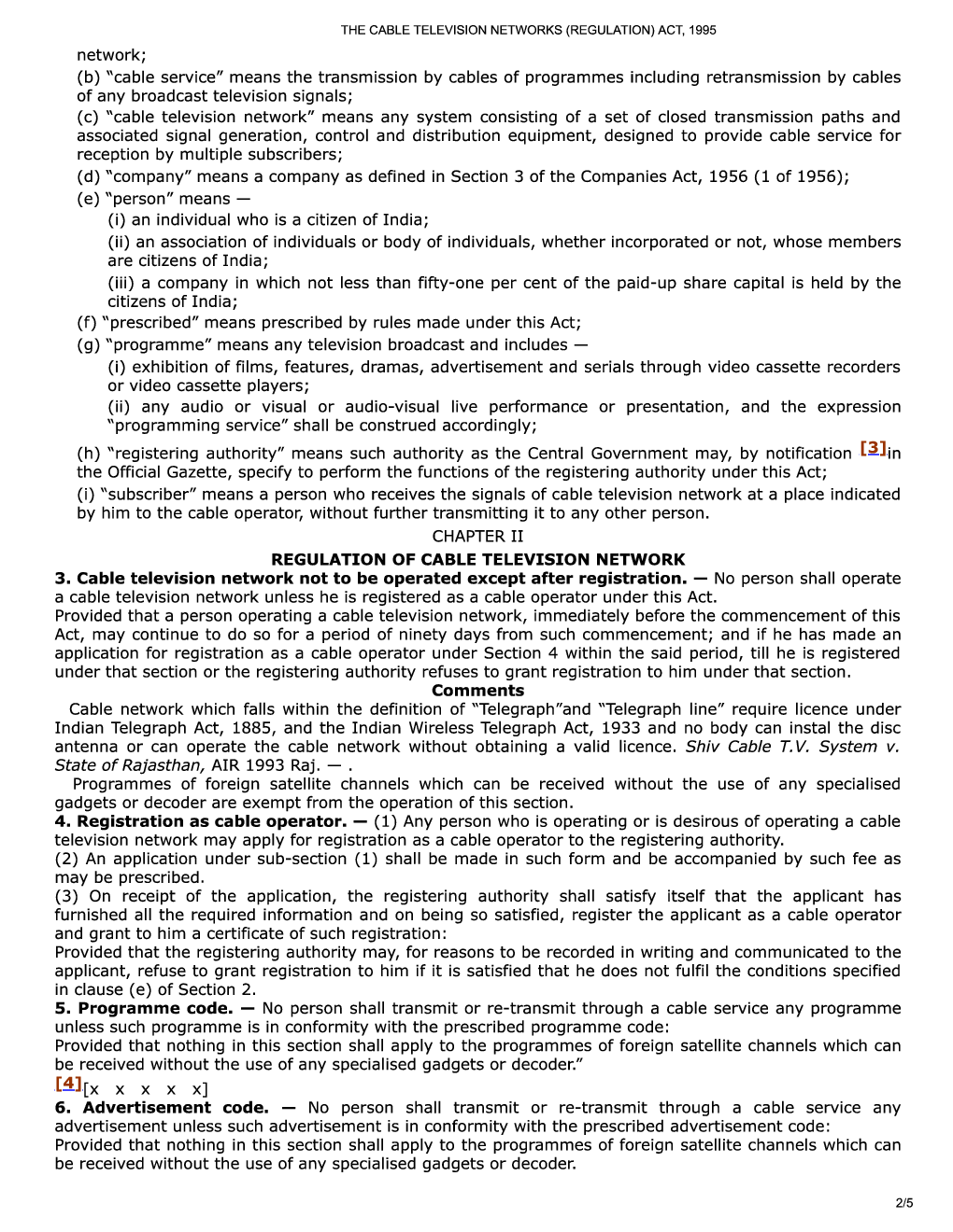 The Cable Television Networks (Regulation) Act, 1995 - Page 3