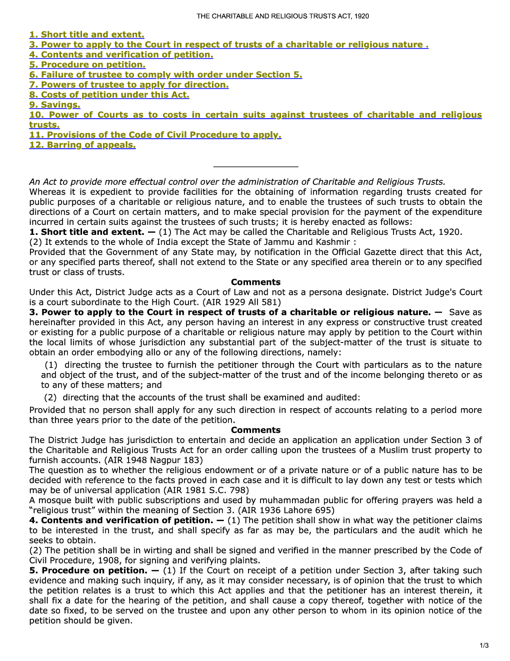 The Charitable And Religious Trusts Act, 1920 - Page 2