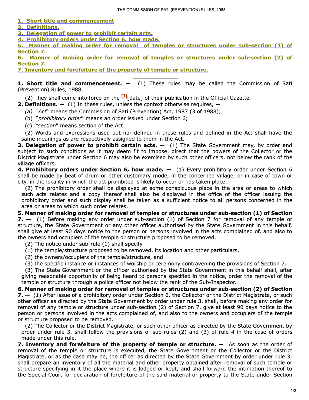 The Commission Of Sati (Prevention) Rules, 1988 - Page 2
