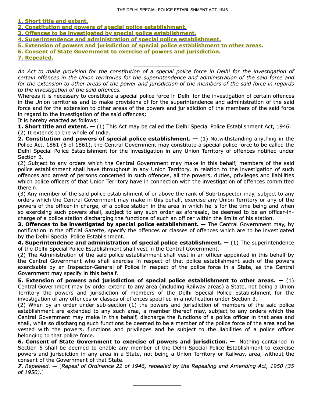 The Delhi Special Police Establishment Act, 1946 - Page 2