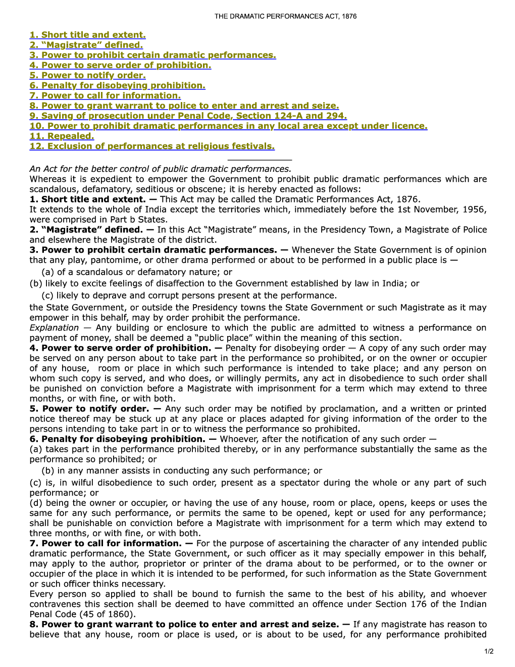 The Dramatic Performances Act, 1876 - Page 2