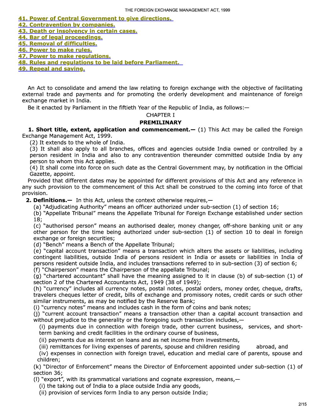 The Foreign Exchange Management Act, 1999 - Page 3