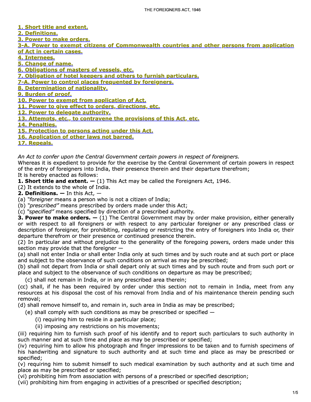The Foreigners Act, 1946 - Page 2