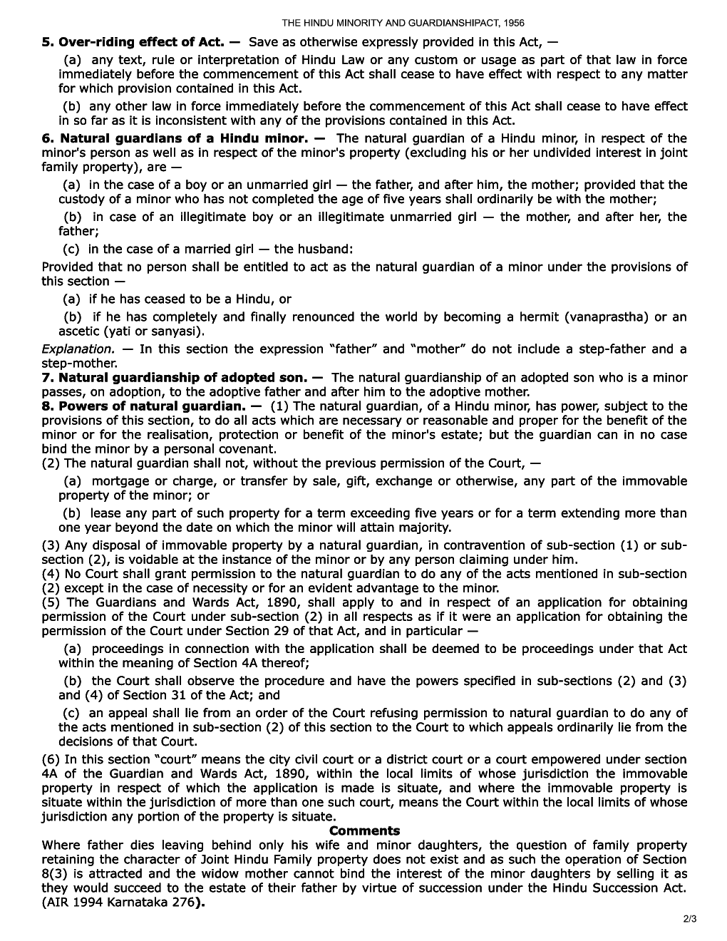 The Hindu Minority And Guardianship Act, 1956 - Page 3