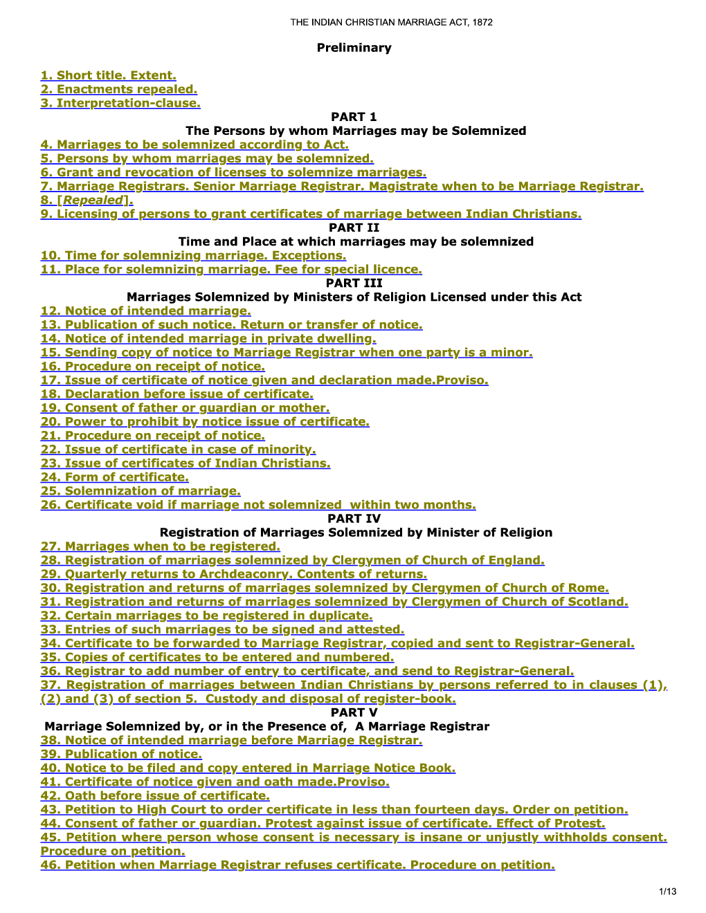 The Indian Christian Marriage Act, 1872 - Page 2