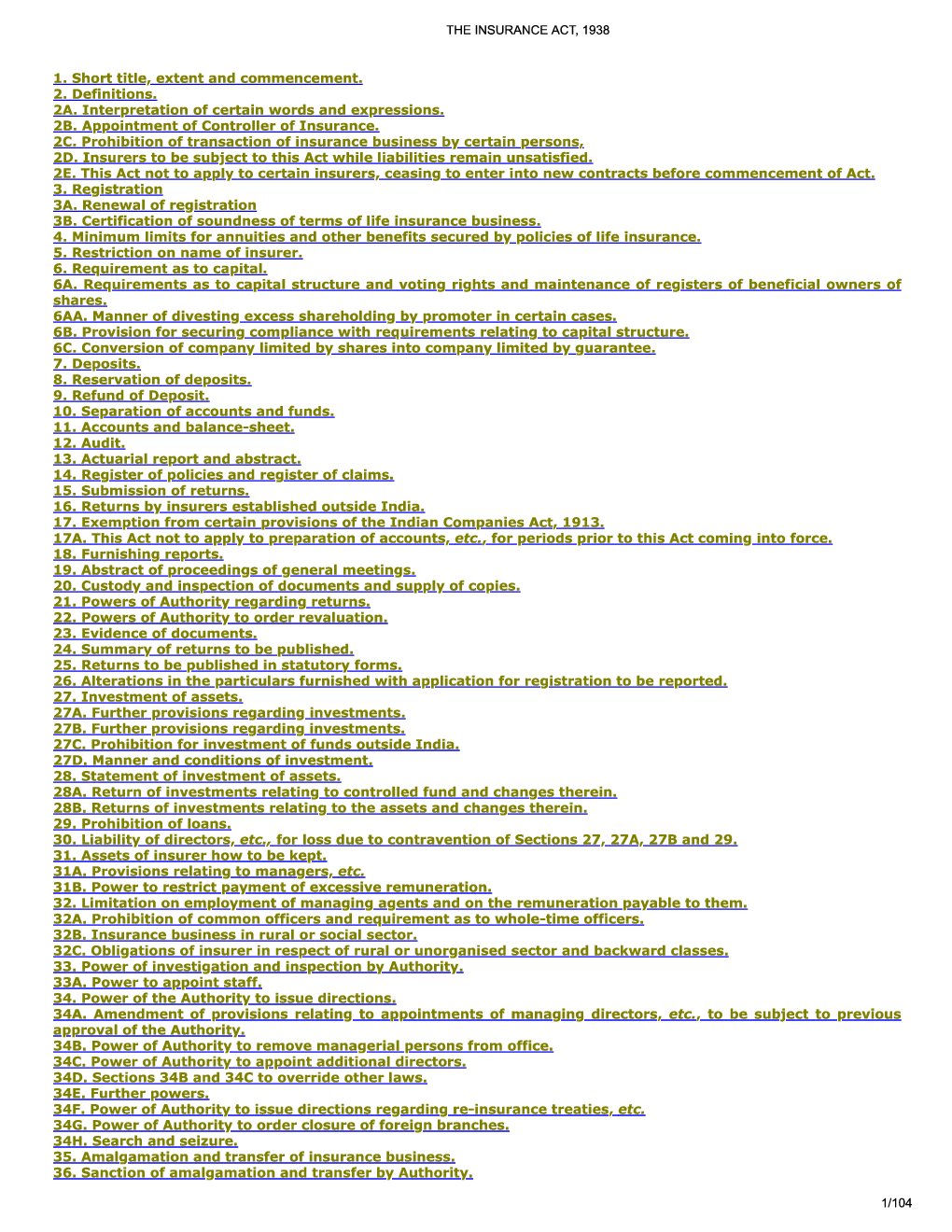 The Insurance Act, 1938 - Page 2