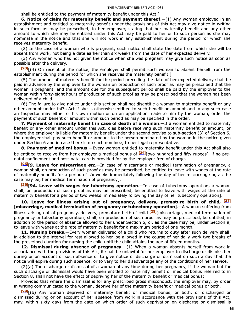 The Maternity Benefit Act, 1961 - Page 5