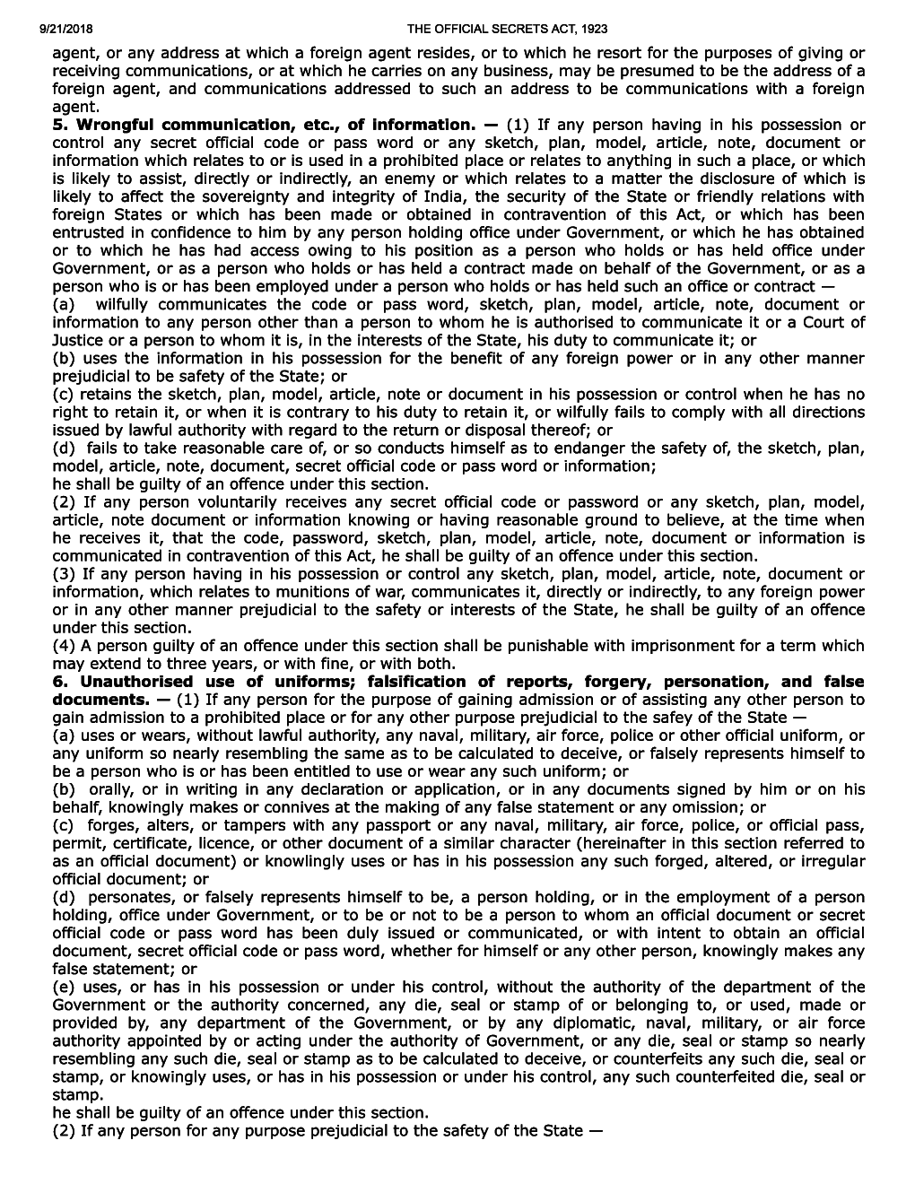The Official Secrets Act, 1923 - Page 4