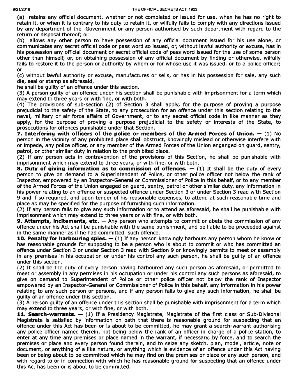 The Official Secrets Act, 1923 - Page 5