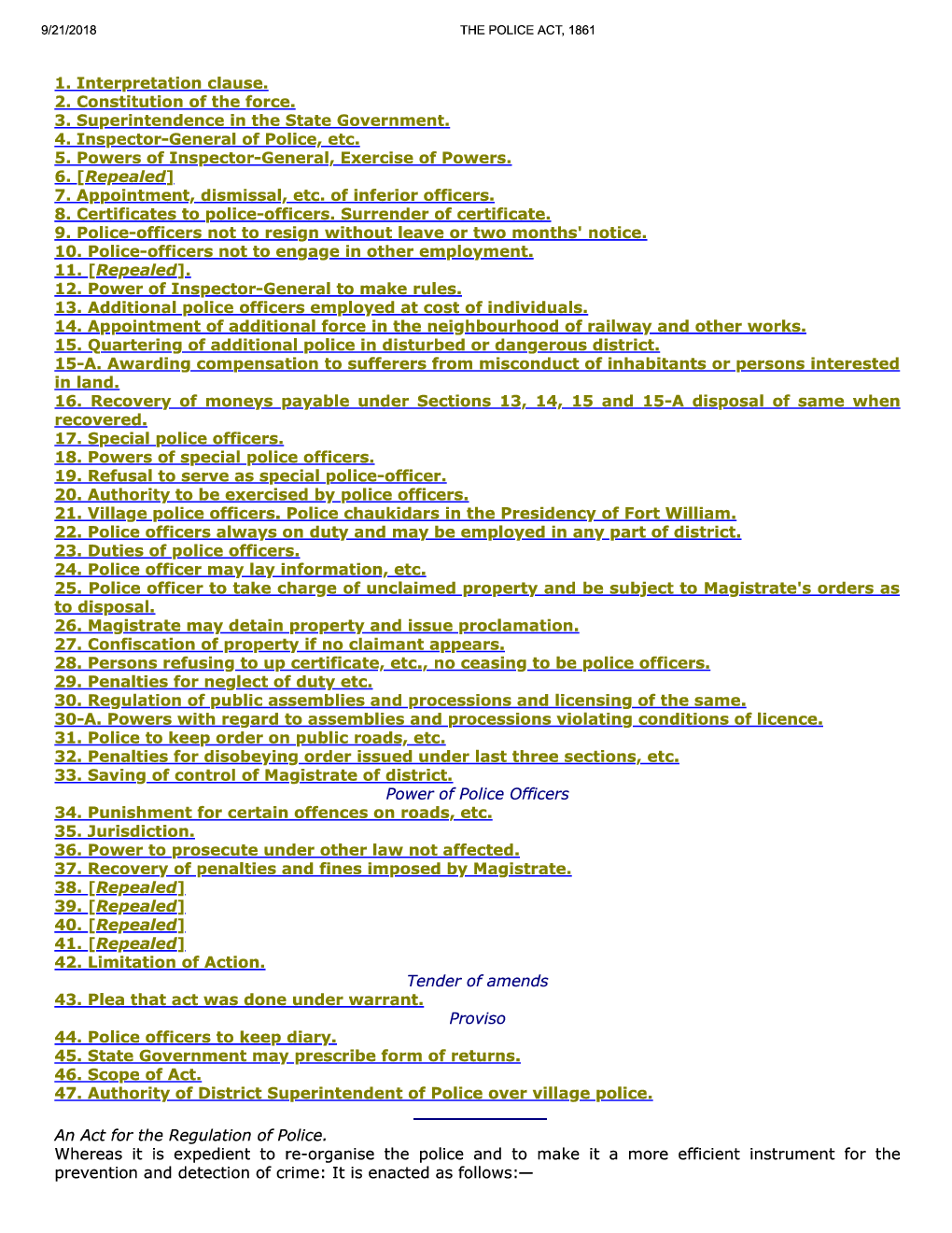 The Police Act, 1861 - Page 2