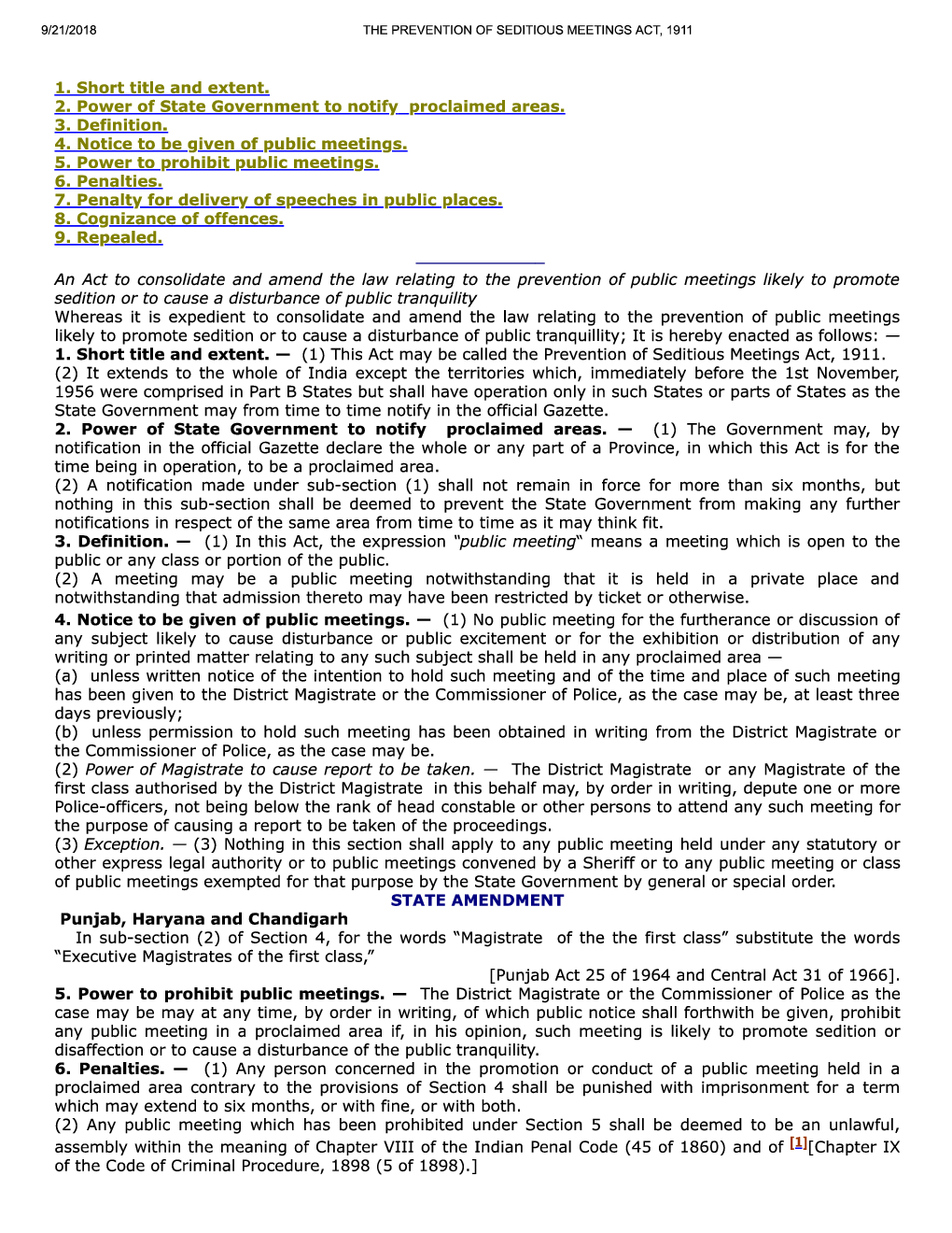 The Prevention Of Seditious Meetings Act, 1911 - Page 2