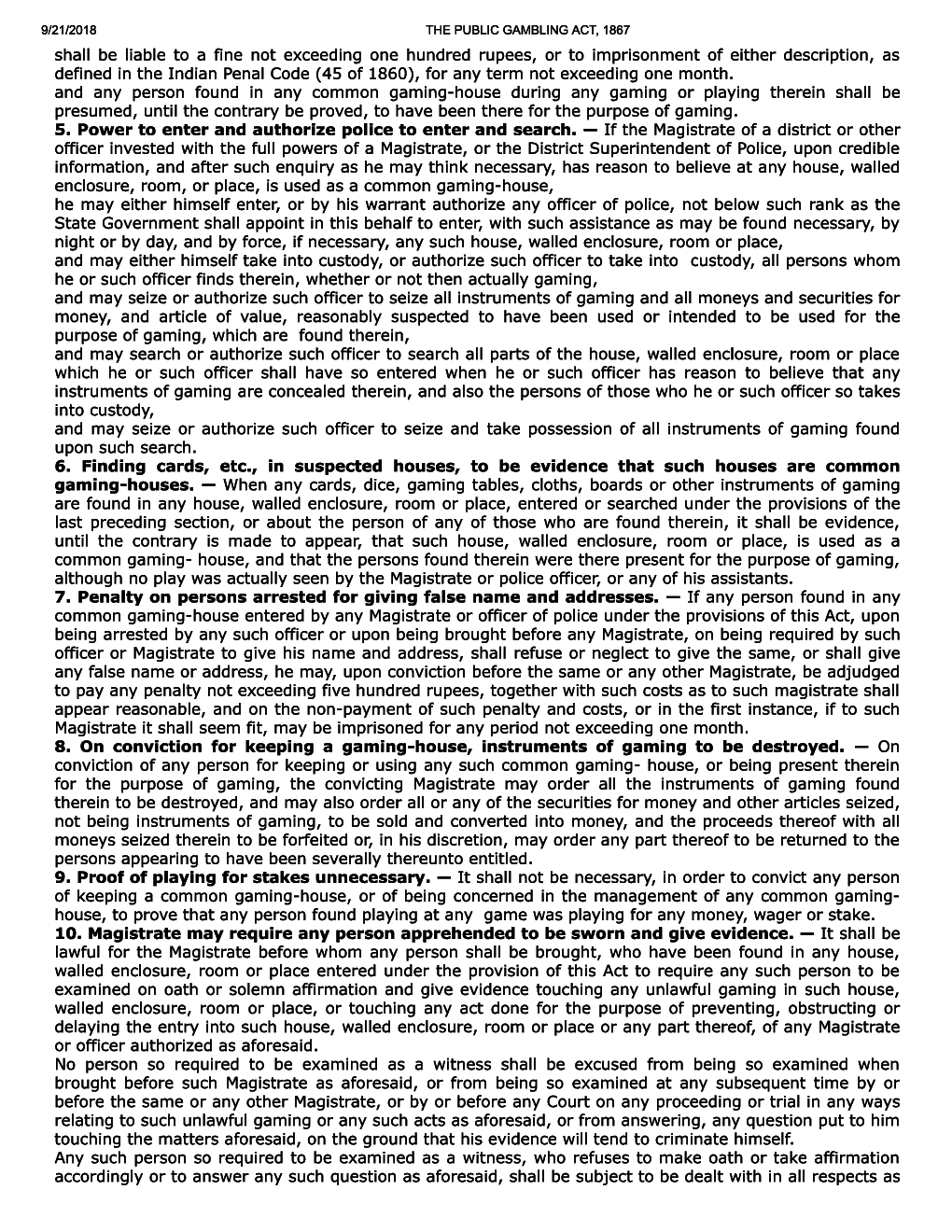 The Public Gambling Act, 1867 - Page 3