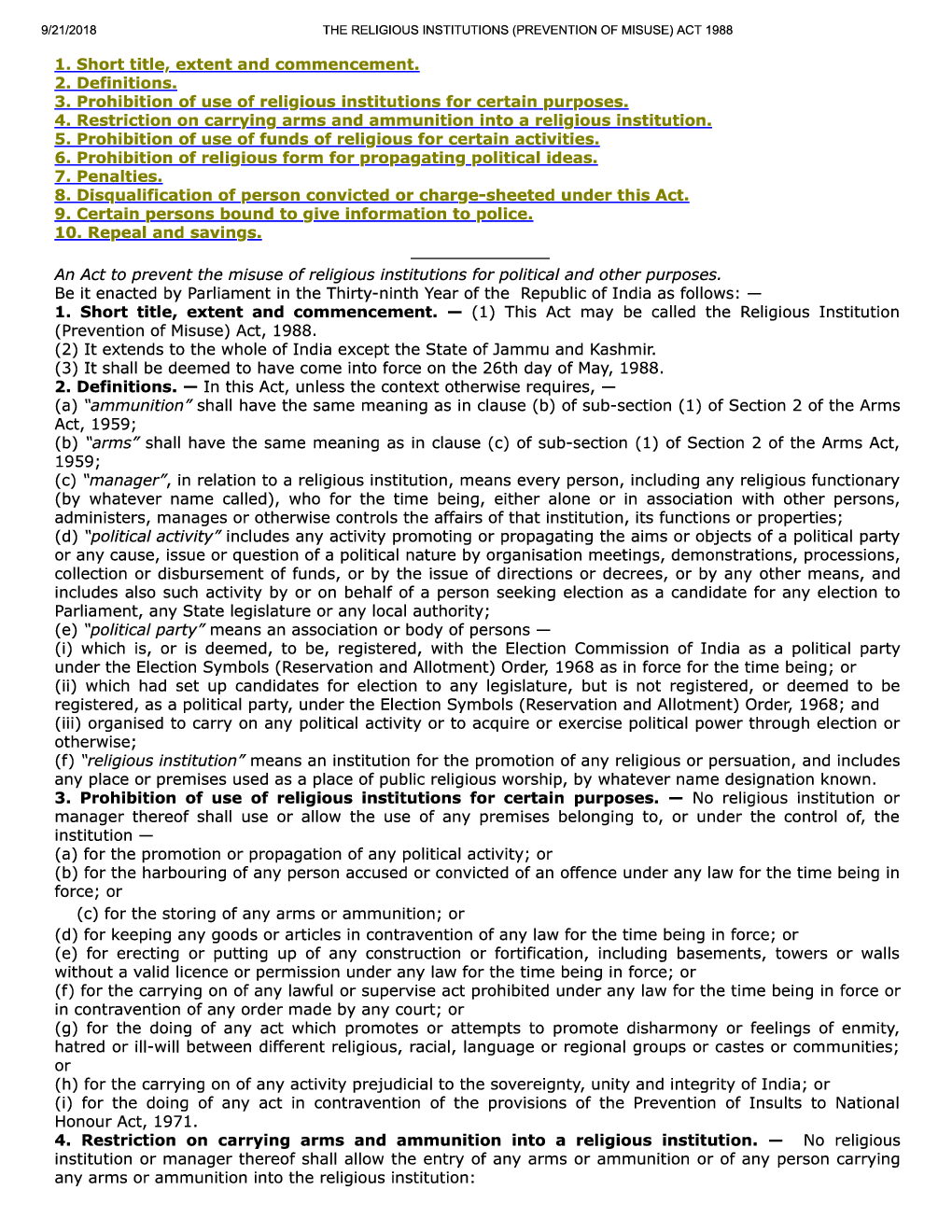 The Religious Institutions (Prevention Of Misuse) Act, 1988 - Page 2