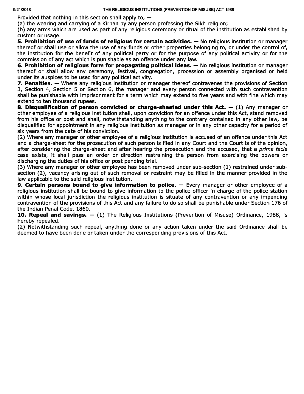 The Religious Institutions (Prevention Of Misuse) Act, 1988 - Page 3