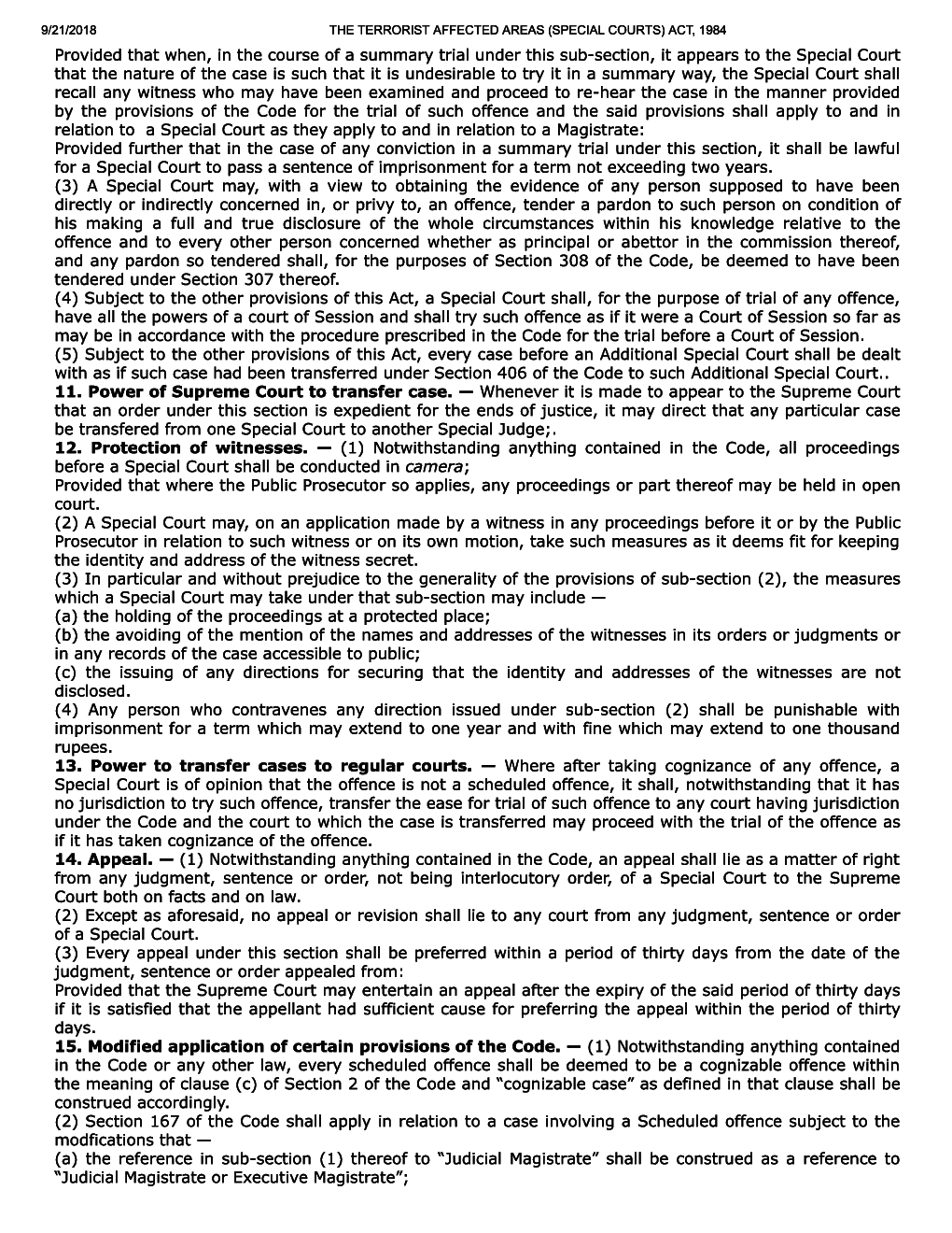 The Terrorist Affected Areas (Special Courts) Act, 1984 - Page 5