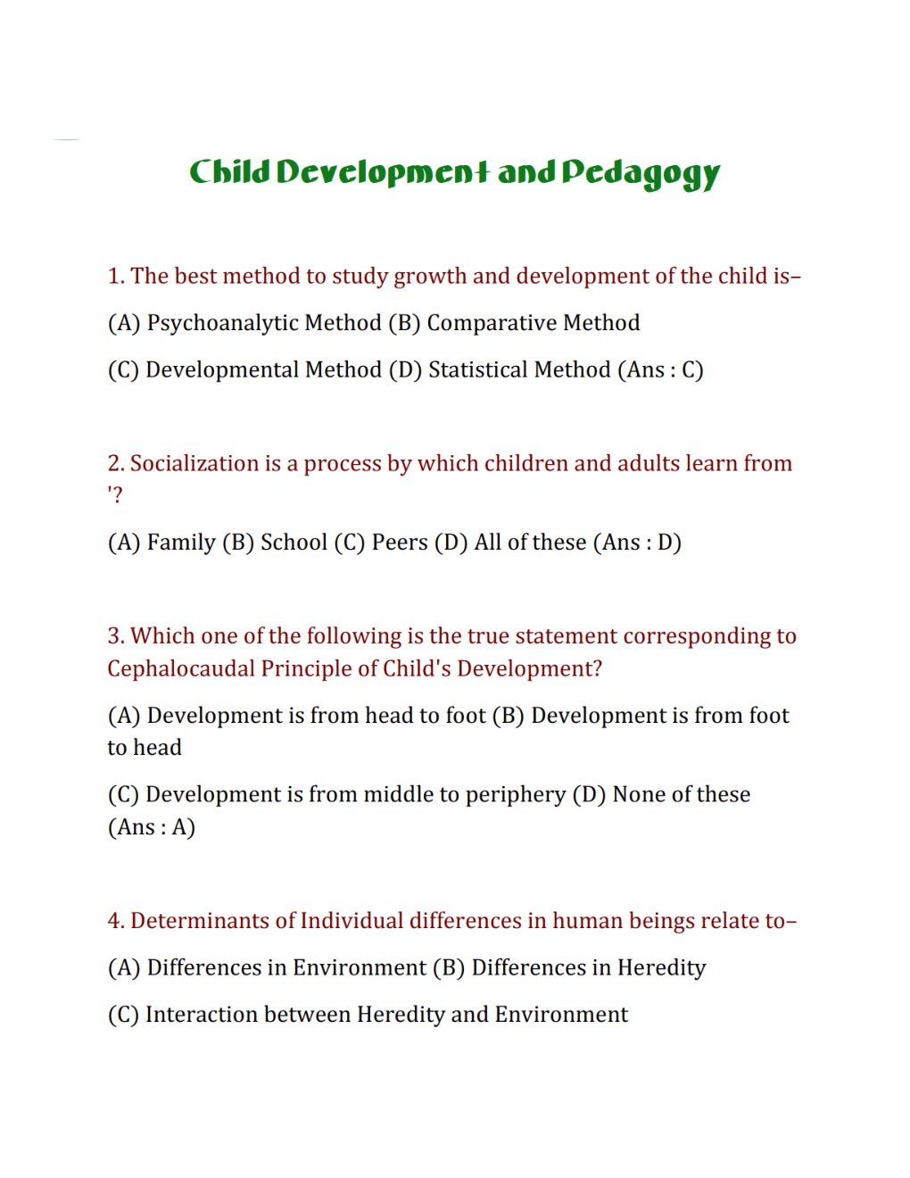 Child Development And Pedagogy Paper I & II - Page 2