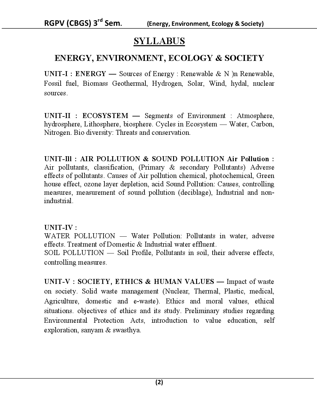 Energy, Environment, Ecology & Society For RGPV BE 3rd Sem - Page 3