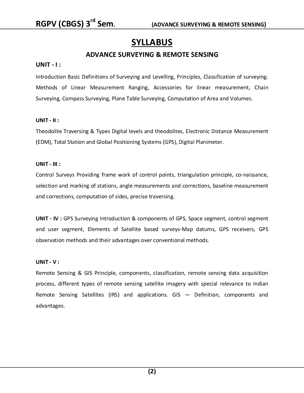 Advanced Surveying & Remote Sensing For RGPV BE 3rd Sem Civil Engineering - Page 3