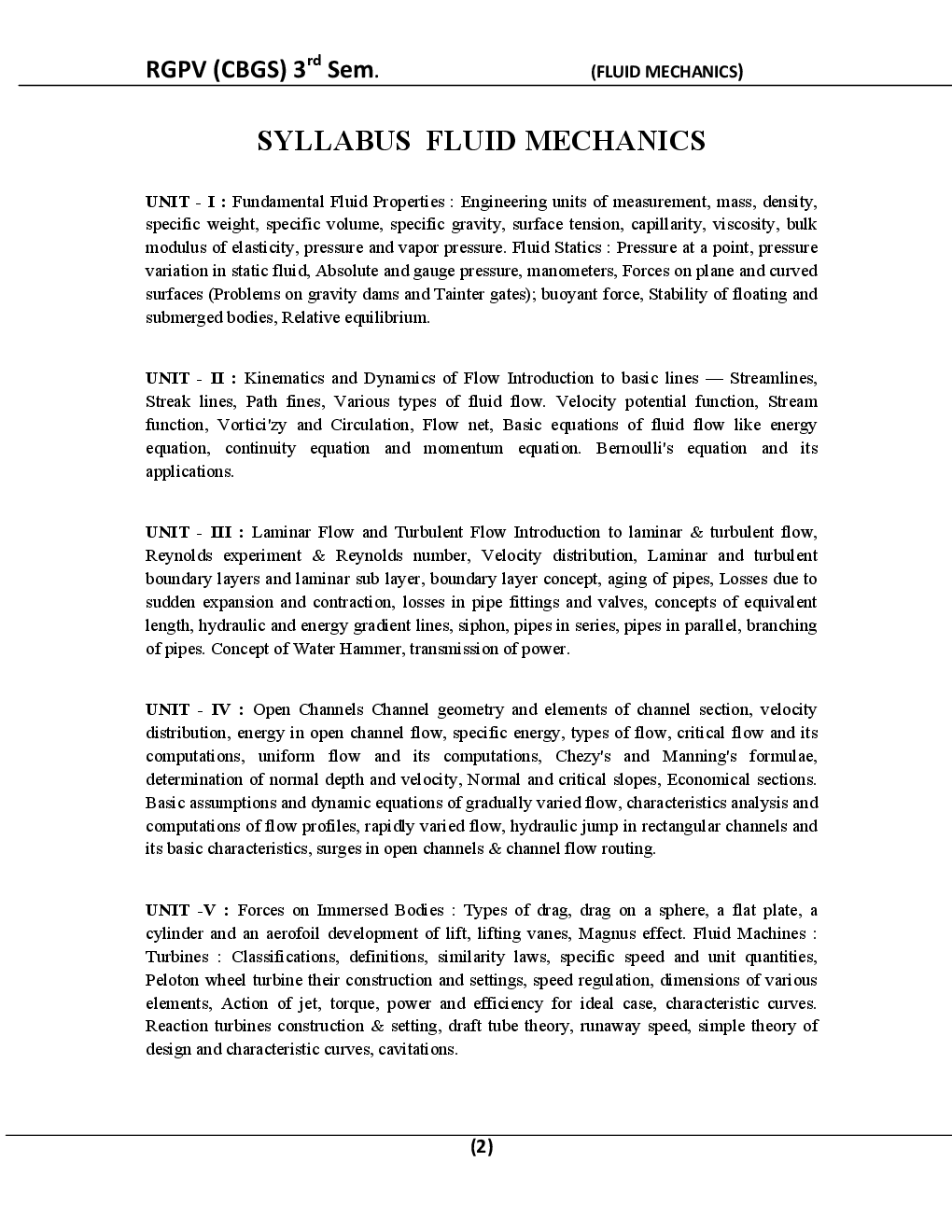 Fluid Mechanics For RGPV BE 3rd Sem Civil Engineering - Page 3