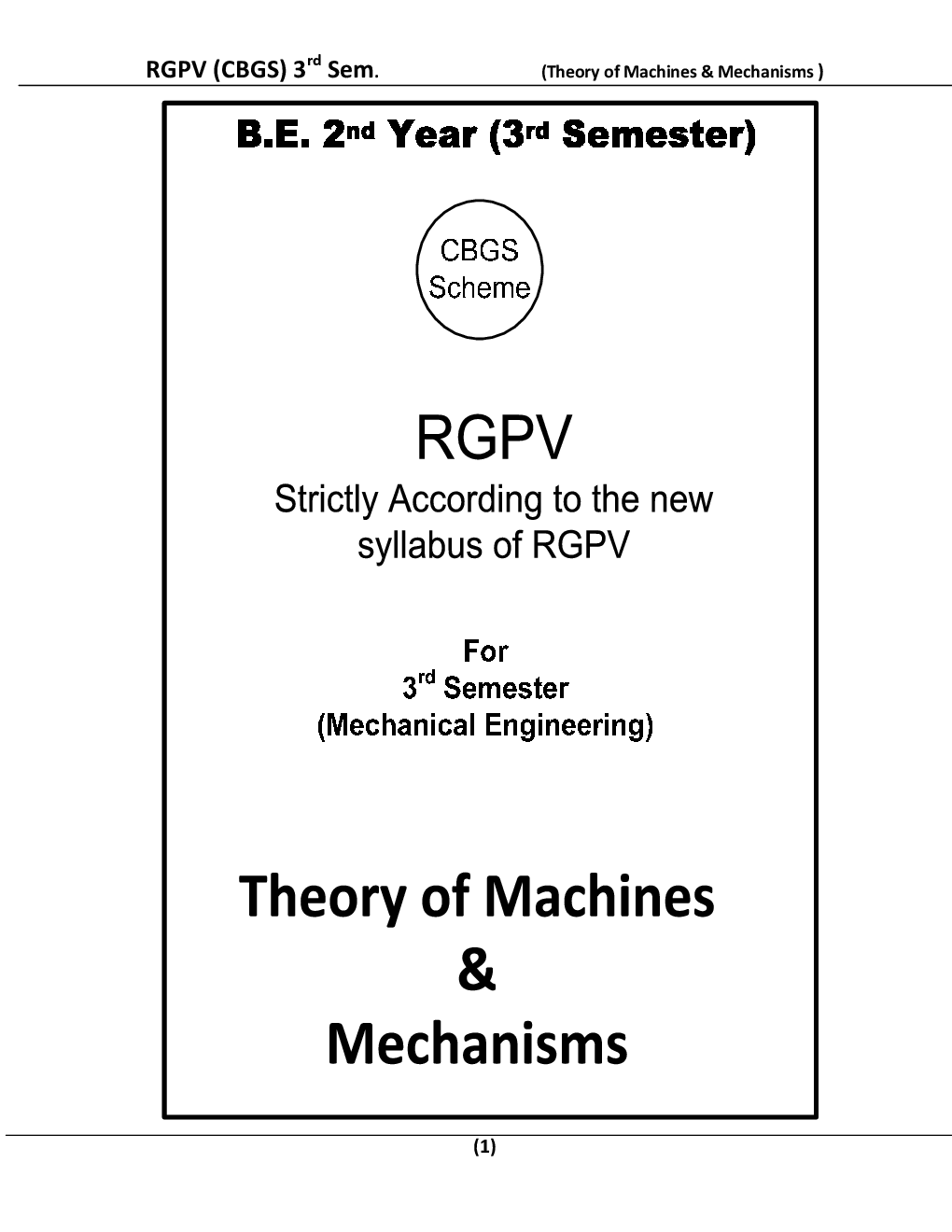 Theory of Machines & Mechanisms For BE 3rd Sem Mechnical Engineering - Page 2